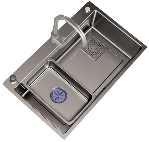 Fregadero cocina 1 seno Incorporado,fregadero bajo encimera con escurridor,fregadero portatil,fregadero independiente de acero inoxidable de un seno,fregaderos modernos,Apto para restaurantes y bares