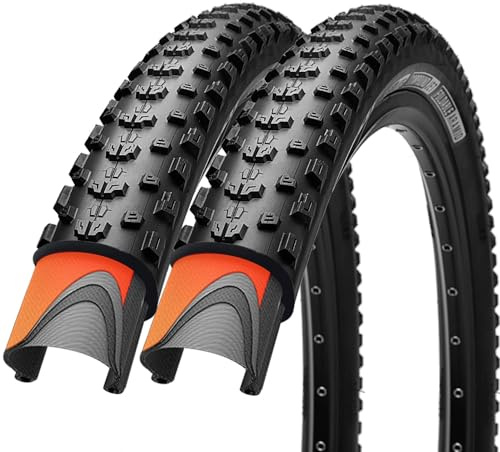 26/27.5/29x2.25 inch Bike Tires Pair Mountain Bike Tires 60 TPI Bicycle Tires Kevlar High Grade Made Tires Pack of 2 (2 Pack 26x2.25)