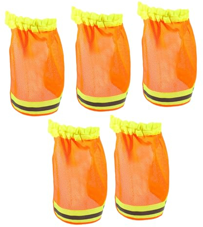 Uonlytech 5 Stück Netzstoff Sonnenvisor für Bauhelme mit Nackenschutz und Praktischem Schutzhelmbezug in Fluoreszierendem Orange für Outdoor Events
