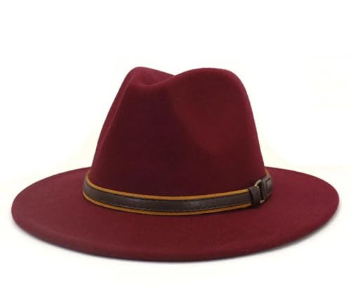FULUJIDI Fedora Trilby Filzhut Hut Fedoras Breite Krempe Hut Panama Filzhut Für Männer Jazz Hut Kirche Top Mütze Frauen Fedoras Hüte 56 To58 cm Gewinnen