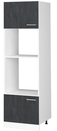Vicco Mikrowellenschrank R-Line, Schwarz Beton, 60 cm