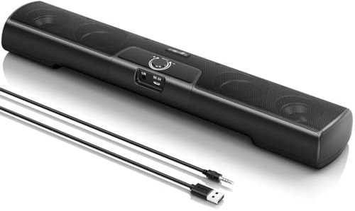 ZHCHAO Computer Speaker Soundbar Wall Mountable Wired PC Speakers Sound Bar Powered Sound Bar with Volume