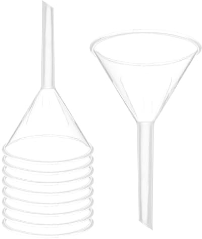 PATIKIL 2.4 Inch Embudo De Plástico Transparente 16 Pcs Embudo De Transferencia Multiusos Con Pico Largo Para Llenar Botellas De Agua Líquido Laboratorio Especias Polvo Aceite