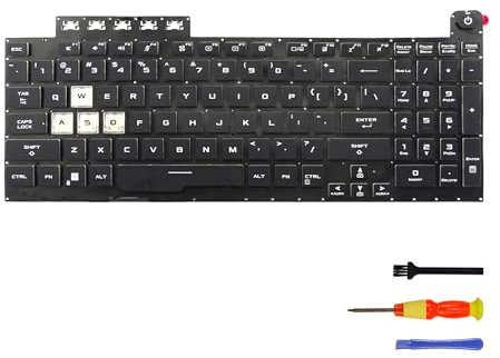 Teclado de repuesto con retroiluminación para ASUS TUF Gaming F15 FA506 FX506 FA506Q FX506L FA506U (inglés de EE. UU., retroiluminado)