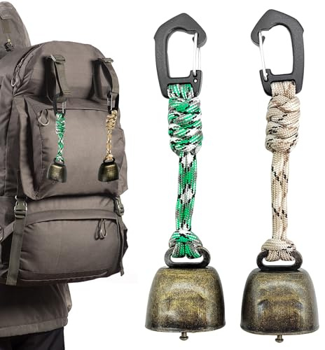 CHENNAN 2 Pièces Cloche Anti Ours, Cloche d'ours randonnée Pratique, Cloches pour équipement randonnée, Polyvalent pour Les Randonnées en Plein Air, Pendentifs de Sac à Dos, Colliers d'animaux (A3)