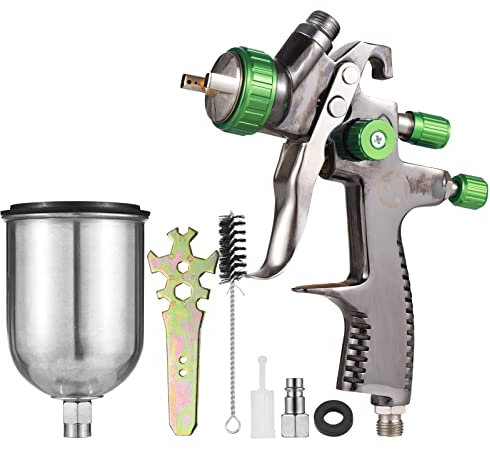 Hanzete LVLP Gravity Feed Air Spray Gun Mini Paint Spraying Gun Kit 1.3mm Nozzle 600ml Fluid Cup Air Paint Sprayer for Painting Car Furniture Wall