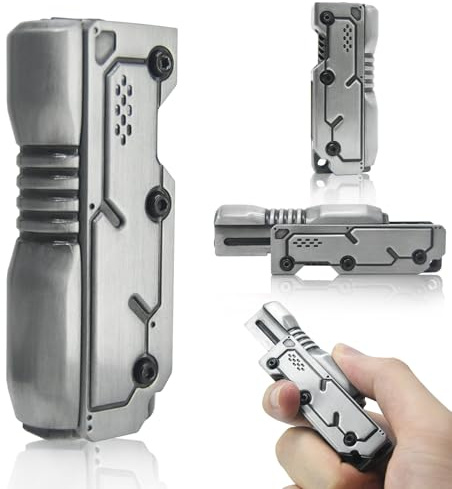 HIDEDC Machine Soul Fidget Slider - Metal Fidget Toys EDC Fidget Toy Stress Relief Toy for Adults, ADHD & Anxiety Relief, Men's Gadgets for Office, Home, and Travel (Silver)