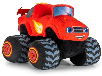 Jay Franco Monster Truck Plush Pillow Buddy - Soft Plushie Stuffed Pillow, Red - Blaze