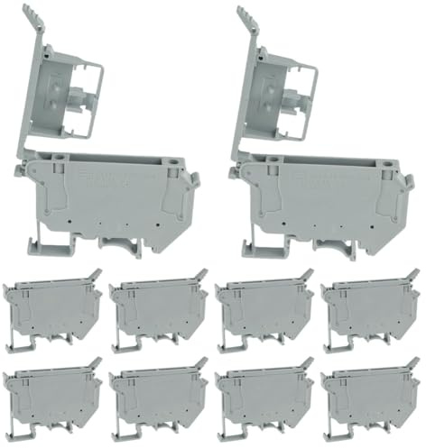 YEHEI UK5- UK5RD Ohne LED, DIN-Schienen-Sicherungsklemmensockel, Trennklemmenblock-Schraubklemme (Packung mit 10 Stück,), Einfach zu Verwenden
