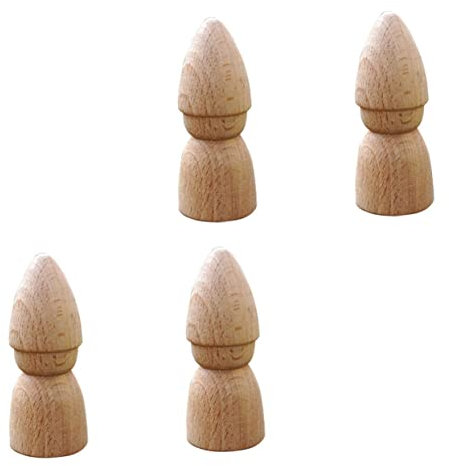 CIMAXIC 4stücke Naturholz Puppen Diy Malerei Spielzeug Für Junge Mädchen Bastelarbeiten Holzspielzeug Handwerk Zubehör