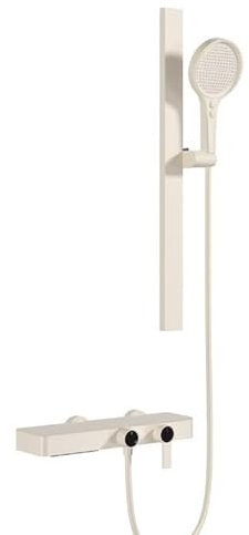 XJTNLB Grifo Ducha Pared con Estante Grifo Mezclador de Cascada para Baño o Ducha Color Leche Blanca