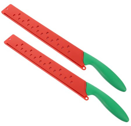 UTHCLO Cuchillo Para Sandía y Melón Serrado 35 Cm Acero Inoxidable Corte Preciso Utensilios De Cocina 2 Piezas Uso Doméstico Frutas Variadas