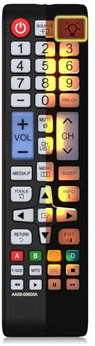 FOXRMT AA59-00600A Télécommande Samsung TV avec rétroéclairage - Aucune Configuration requise Telecommande Samsung Smart TV