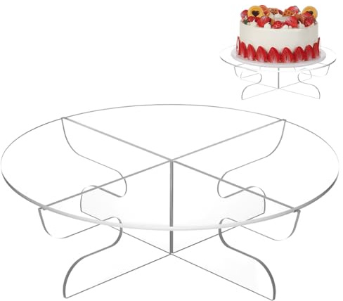 UNICRAFTALE Présentoir à Gâteaux Rond en Acrylique à 1 niveau avec Base Transparente Présentoir à Cupcakes Fournitures de Fabrication de Gâteaux pour Fête Anniversaire Mariage Décoration de la Maison