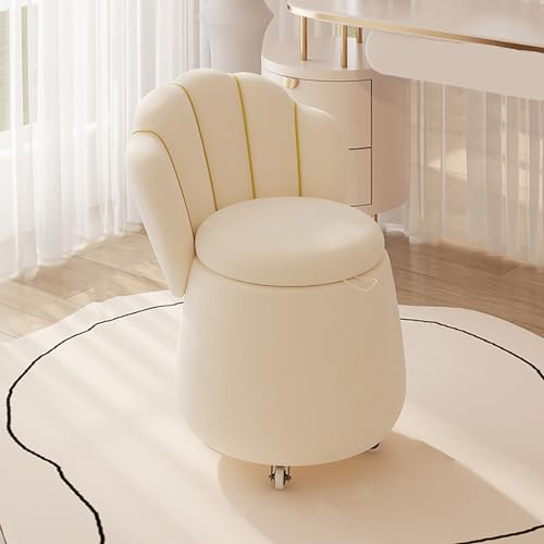 Moderna sedia girevole rotonda in velluto con contenitore nascosto, poltrona imbottita per asilo, soggiorno, camera da letto, ufficio e salotto, design elegante e funzionale