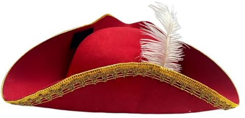 Pirate Hat Adults Tricorn Feather Buccaneer Costume Retro Cap Accessory Suitable for Theme Party Cosplay Masquerade Festivals Stage Photo Prop