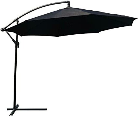 QYYZTQY Black Outdoor Garden Parasol Sun Shade Cantilever Hanging Patio Umbrella