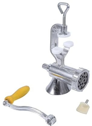 Tritacarne Manuale e Insaccatrice per Salsicce, Tritacarne a Manovella in Lega di Alluminio Resistente con Morsetto da Tavolo, per Macinare Manzo, Maiale e Verdure in Domestica