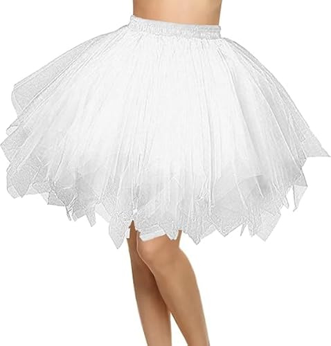 Damen Tüllrock 50Er Rockabilly Tütü Rock Große Größen Vintage Kurz Tüllröcke Mit Elastische Hohe Taille, Karneval Fasching Kostüm 0