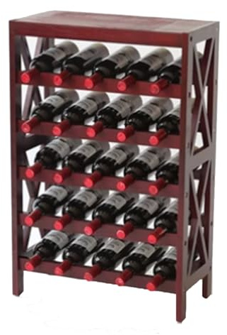 Floor Wine Cooler Rack - Wooden Wine Bottle Holder Display Stand for Home/Bar Freestanding Wine Storage 54x26x83 cm Stylish Wine Display Unit