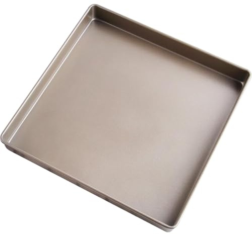 Teglia quadrata, teglia da forno in acciaio al carbonio ispessita da 11x11'' con superficie antiaderente, multiuso per torta di formaggio, torta di mousse, cioccolato, ecc.