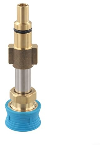 Ugello in ottone ad alta pressione con connettore a sgancio rapido da 1/4 di pollice compatibile per Karcher e per interfaccia Leroy, tubo dell'acqua con manicotto blu e accessorio per la pulizia