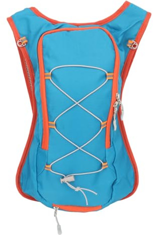 PolyGen Outdoor Sports Ryggsäck med Mesh vadderad rygg för cykling / promenader, en lätt löparryggsäck med packbar design och hjälm Fixing Mesh (Lake Blue)