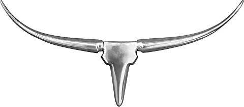 Wanddekoration BULL 75cm - silber - Aluminium glänzende Oberfläche | Hochwertige Verarbeitung, Tiermotiv, Design-Highlight, Wohnaccessoire, eleganter Look, für Wohnräume