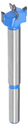 sourcing map taladro metal Forstner aburrido bisagra gris y azul 16mm de diámetro, mango de 7 mm