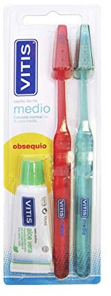 Vitis Dentaid Duplo Cepillo Dental Medio, Colores, Surtidos