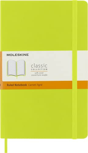 Moleskine - Classic Notebook, Taccuino a Righe, Copertina Morbida e Chiusura ad Elastico, Formato Large 13 x 21 cm, Colore Verde Limone, 240 Pagine
