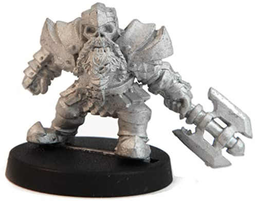 Stonehaven Dwarven Undead Elite Miniature - 22mm Lead-Free Pewter Figure, 28mm Scale, Unpainted, Made in USA