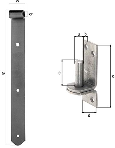HAUS & DACH Ladenband Set, Edelstahl inkl. Kloben, Ladenbandlänge: 600 mm, Durchmesser Kloben: 16 mm Aufschraubkloben