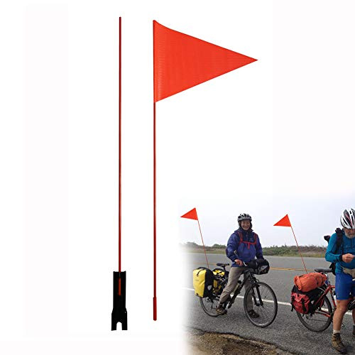 Anjinguang Bicycle Safety Flag, 60cmx2 Kid Bike Cycles Safety Flag Pole, Fiberglass Flag Poles Bicycle Mounting Waterproof Flag Bicycle Pennant for Kids Girls and Boys Cycling