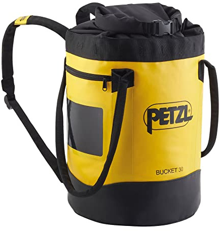 PETZL, Bucket 30, Selbstversorgende Haltertasche, Gelb, 30 Liters, Unisex-Adult