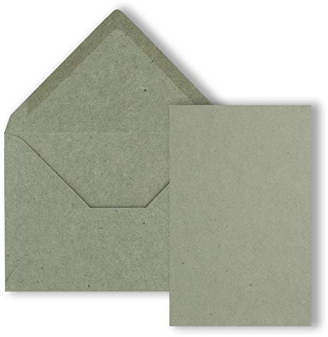 FarbenFroh by GUSTAV NEUSER 25x Einzelkarten Set Kraftpapier mit Briefumschlägen DIN A6 / C6 in Grau - 14,8 x 10,5 cm - ohne Falz