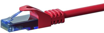 Danicom Câble CAT6A UTP 100% cuivre rouge - 50m, POE, Ethernet, LAN, câble de raccordement, câble de données, RJ45 - pour armoire de serveur, commutateurs, routeurs, modems !