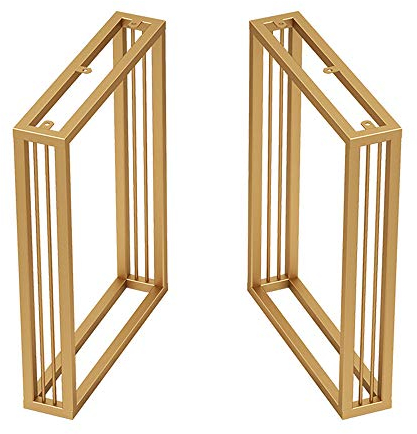 HMTE Möbelbein Tischbeine Schwarz/Gold Marmor Esstisch Bein Schreibtischständer Bartisch Regal Computertisch Schreibtischbein Tischrahmen Möbelstützfuß Möbelzubehör (Golden 50×70cm)