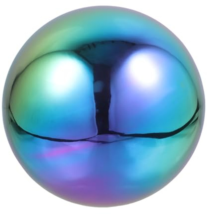 Operitacx Ornament Außendekorationen Edelstahlkugeln Garten Garten Blick auf Kugel Edelstahl Mirror Ball Kugel B?lle Regenbogen Blick Globe 15 cm für Dekokugel