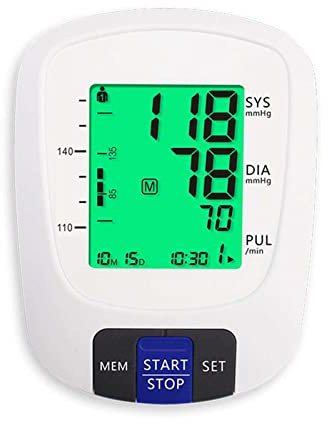 SHALOLY Esfigmomanómetro de Brazo electrónico, Monitor de presión Arterial doméstico de Alta precisión, Pantalla Digital LCD, presión Inteligente, Carga USB, para monitoreo de hipertensión