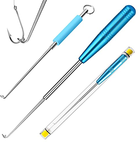 Realure 2 Größen Stabiler Hakenlöser Angeln, Schnelles Meer Angelhaken Entferner Disgorger Tragbarer Hackenlöser Angeln Aushaken mit Magnete fur Kleine und große Hackenlöser Angelzubehör (Blau, klein)