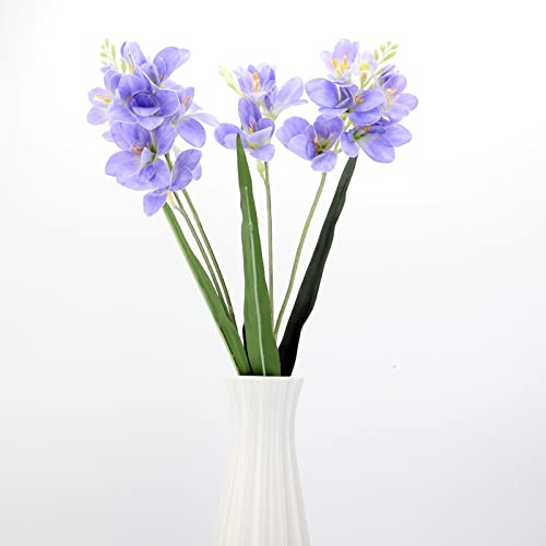 LGEGE Künstliche Blumen, blaue Freesie, 2 Stück, Seidenblumen für Zuhause, Küche, Büro, Hotel, Dekoration, Blumenarrangement, Tafelaufsätze für den Tisch