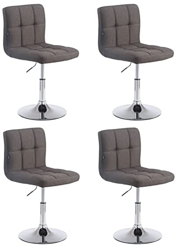 CLP Lounger-Set Palma Mit Stoffbezug I Höhenverstellbare Drehbare Polsterstühle Mit Metallgestell In Chrom-Optik, Farbe:dunkelgrau