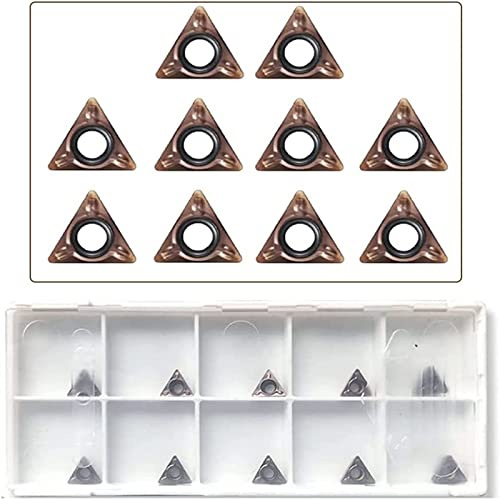 10PC Turning Carbide Indexable Inserts for mini Pneumatic Chamfering Machine, Tungsten Steel Replaceable Blade Lather Turning Tool Bit, Metal Cutting and Chamfering