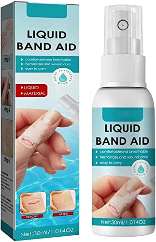 30ml Liquid Bandage Spray, Liquid Skin Bandage Band_aids,Waterproof Liquid Bandage For Cracked Fingertips Aid Quick-Dry Wounds Care For Minor Cuts,Scrapes,Wounds,Cracked Skin (1 Pcs)