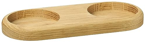 Zassenhaus Mühlenuntersetzer Eichenholz, für 2 Mühlen bis 6 cm Ø | Untersetzer-Tablett, nachhaltige Forstwirtschaft, zeitloses Design, pflegeleicht, robustes Eichenholz, stabile Konstruktion