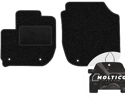 moto-MOLTICO Vorne Fußmatten Auto Velours Autoteppiche Schwarz Automatten Set 2-teilig passend für Honda Jazz IV 2015-2020