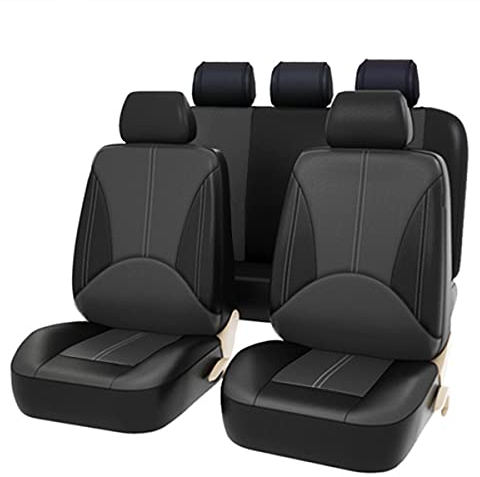 KYhats Auto Speziell Sitzbezüge Full für Volvo C30 C40 C70 S40 S70 S80 V40 V50 XC40 Autositzbezüge Set Pu Leder wasserdichte Sitzbezügesets Sitzschoner Innere Zubehör,Grey+Black