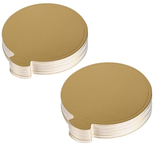 IMIKEYA 50 Stück Kleine Kuchen Papier Halter Mini Kuchenbrett Einweg-tortenständer Kuchen Karton Mini-kuchenböden Runder Goldkarton Kuchenplatten Untere Halterung Gebäck