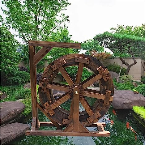 Garten, Terrasse, Teich, Holz-Wasserrad, Brunnen, Wasserfall-Rad, Vintage, rustikal, dekorative Wasserpumpe, Design, Brunnen, Balkon, Hof, Garten